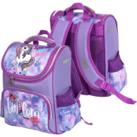 Ранец школьный 34*27*20см  Attomex. Lite. Unicorn , полиэстер, 1 отд на молн., 3 карм, светоотр.