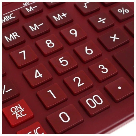 Калькулятор 12 разр. Skainer  настольный двойное питание красный (аналог Casio GR-12 )