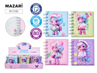 Записная книжка А7  80л. гребень ПВХ "Девочки" лин., мягк.обл.