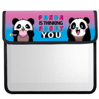Папка д/тетрад. А5 (240*205*45) 1отд. на липучке, пластик "Эмодзи панда"