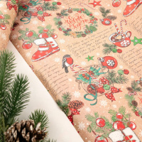 Бумага упаковочная 70*100см "Стихи"