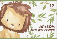 Альбом А4 12л скоба "Зверики в лесу" ВД-лак