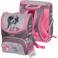 Ранец школьный 35*26*20см Mini. Dog Princess" полиэстер,  1 отд на замке, 3 карм, светоотр. 800гр