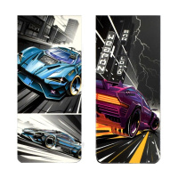 Набор закладок магнитных  4шт., "Гонки" 25*58мм