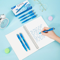 Ручка гелевая  Deli Arris автомат синяя, 0,5мм, рез.манжета