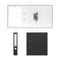 Регистратор А4 50мм, Standart, чёрный