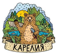 Магнит сувенирный Карелия. Карельский медведь, 3D, дерево