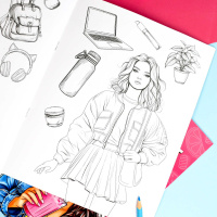 Раскраска "Современные девчонки. Стильный образ" А4 16 стр.