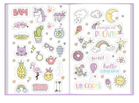 Записная книжка девочки А5 48л. 7БЦ "Записки принцессы. Единорог" голограф.фольга, 3л.с наклейками