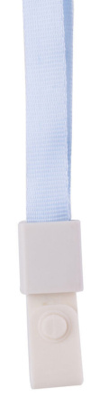 Лента для бейджа длина-45см с пласт прищепкой, нейлон, голубая