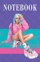 Блокнот А7  48л клеевой кор. "Zoomer-girl" клетка, 3-х цв.блок