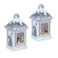 Сувенир новогодний "Фонарь" 14см , с LED подсветкой , керамика