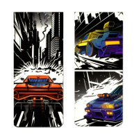 Набор закладок магнитных  4шт., "Гонки" 25*58мм