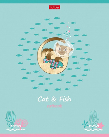 Тетрадь А5 48л ЛИН. Hatber "Catbook", тиснение, белизна 98%