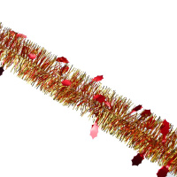 Мишура d=  6см, 2м, ПВХ, с декором, ассорти цветов