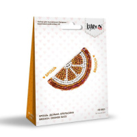 Брошь из бисера "Долька апельсина" 6*3,5см