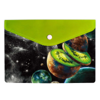 Конверт на кнопке  с рисунком А5 Космический киви, 24*17см