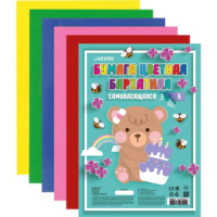 Цветная бумага бархатная самокл. А4  5 цв. 5 листов