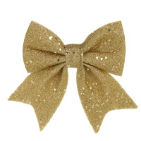 Набор ёлочных бантов  2шт, 11см "Бантики" золото, текстиль