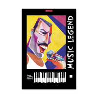 Тетрадь для нот А4 24л., вертик., скоба "Music Legend"