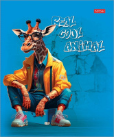 Тетрадь А5 48л кл. Hatber  пласт.обл. "COOL Animals" 5 диз.в спайке, белизна 100%