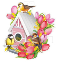 Вырубная фигурка 31*35см "Скворечник с птицами"