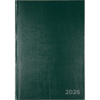 Ежедневник дат. 2026г А5 Attomex 336стр., темно-зеленый, бумвинил, тисн.фольгой, офсет 60г/м2