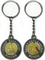 Брелок-канат метал. Храм "Спас-на-Крови".-Разводной мост чр. жемчуг
