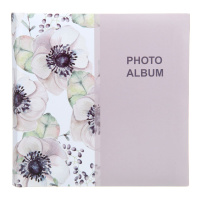 Фотоальбом 200 фото 10*15см Цветы, бум.карм.с мемо, книжн. пер-т