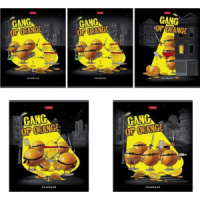 Тетрадь А5 48л кл. Hatber "Апельсиновая банда" выб.лак., 5диз.в спайке, белизна 100%