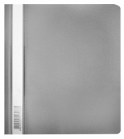 Скоросшив. пласт. А5 прозр. верх.  серый Люкс , 0.14/0.18