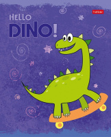 Тетрадь А5 12л кл. Hatber "Hello Dino" 5 диз.в спайке, тисн., белизна 98%