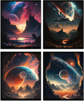 Тетрадь А5 48л кл. Полином "Cosmic Landscape" выб.УФ-лак, 4 дизайна