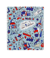 Тетрадь А5  80л кл. гребень Полином  пласт.обл. "Travel to Peterburg"