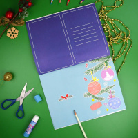 Раскраска "Вырезаю. Клею. Раскрашиваю. Новогодние открытки" А4, 8л.