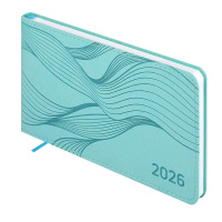 Планинг дат. 2026г 150*87мм 64л., кожзам., мягк.пер. "Виннер голубой" ляссе