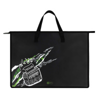 Папка А3 (450*330*90) с ручками, молния, пластик "Не задавай вопросов"