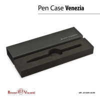 Ручка в футляре "Venezia Classico. Черная" шарик., 1,0мм, металл., синие чернила