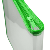 Папка д/тетрад. А4 (325*230*25) молния вокруг, пластик "Б/цв Зеленая"