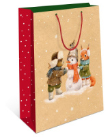 Пакет подар. бум. новогодн. 33*42*10см 157гр/м Снеговик