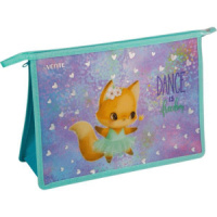 Папка д/тетрад. А4 (330*233*100) молния сверху, пластик" Dance Fox" тиснение сер.фольгой