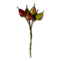 Декоративные элементы "Груша зеленая" 2,5см, 6 шт