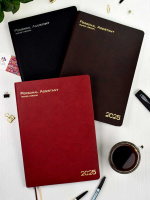 Ежедневник дат. 2025г А4 120л., мягк. переп., кожзам "Шеврет глосс черный"