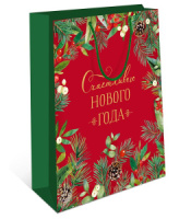 Пакет подар. бум. новогодн. 26*32*12см 157гр/м Новогодний