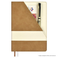 Ежедневник недат. А5 160л., кож.зам., тв.пер. "Бакстер Джут микро коричневый" ляссе, карманы