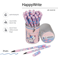 Ручка шар. BV "HappyWrite. Kawaii animals. Котенок", 0.5мм, синяя
