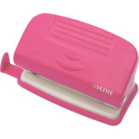 Дырокол deVENTE  10 лист, пластик, линейка, розовый НЕОН