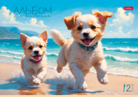 Альбом А4 12л скоба "Пушистое счастье"  пл. 100 гр/м