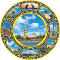 Магнит сувенирный   7см СПБ Петропавловка, фарфор