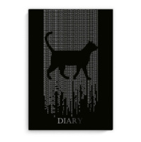 Ежедневник недат А5 интегр.пер.,  80л. "Diary. Черная кошка" тисн.фольгой, софт-тач, лин.